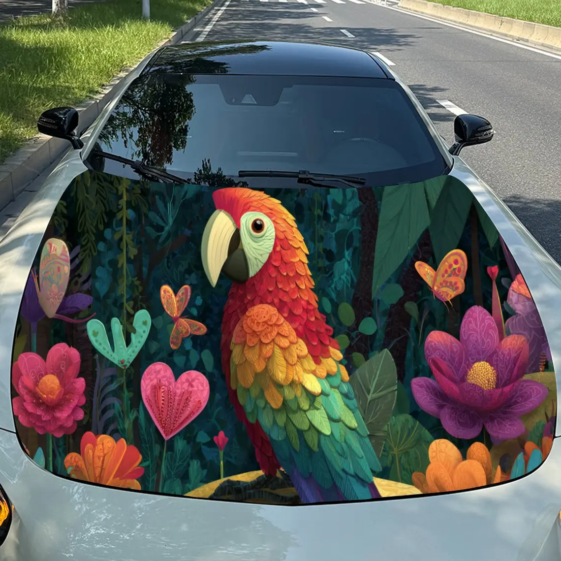 Lively Parrot & Floral Car Hood Stickers - Self-Adhesive, Waterproof and Durable Vinyl Wrap, Decorate And Protect Your Car, Fit
Lively Parrot & Floral Car Hood Stickers - Self-Adhesive, Waterproof and Durable Vinyl Wrap, Decorate And Protect Your Car, Fit