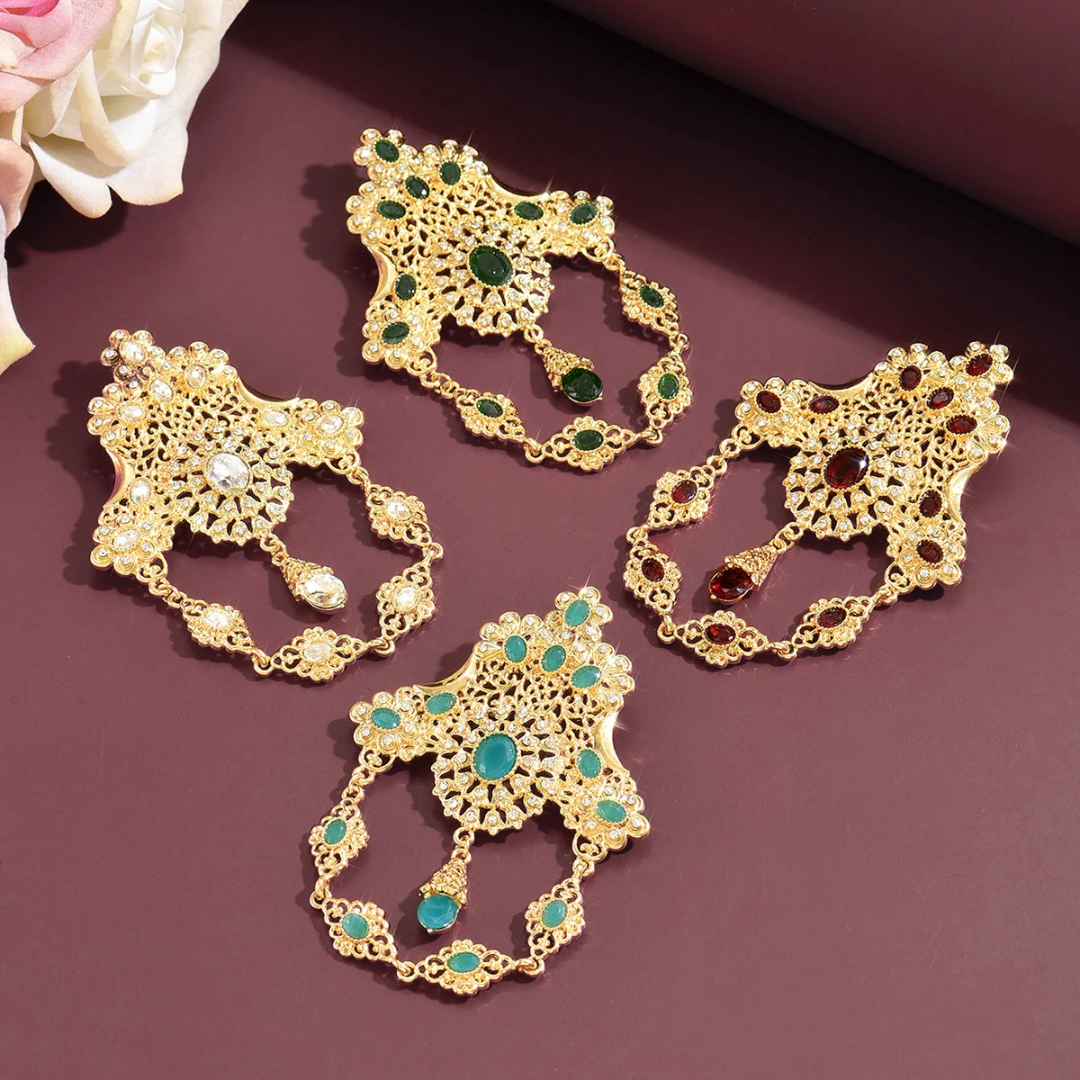 Bridal Brooch Gold-Plated Hollow Gemstone Inlaid Arabic Style Wedding Brooch Dress Pin Bridesmaid Gift Jewelry
Bridal Brooch Gold-Plated Hollow Gemstone Inlaid Arabic Style Wedding Brooch Dress Pin Bridesmaid Gift Jewelry