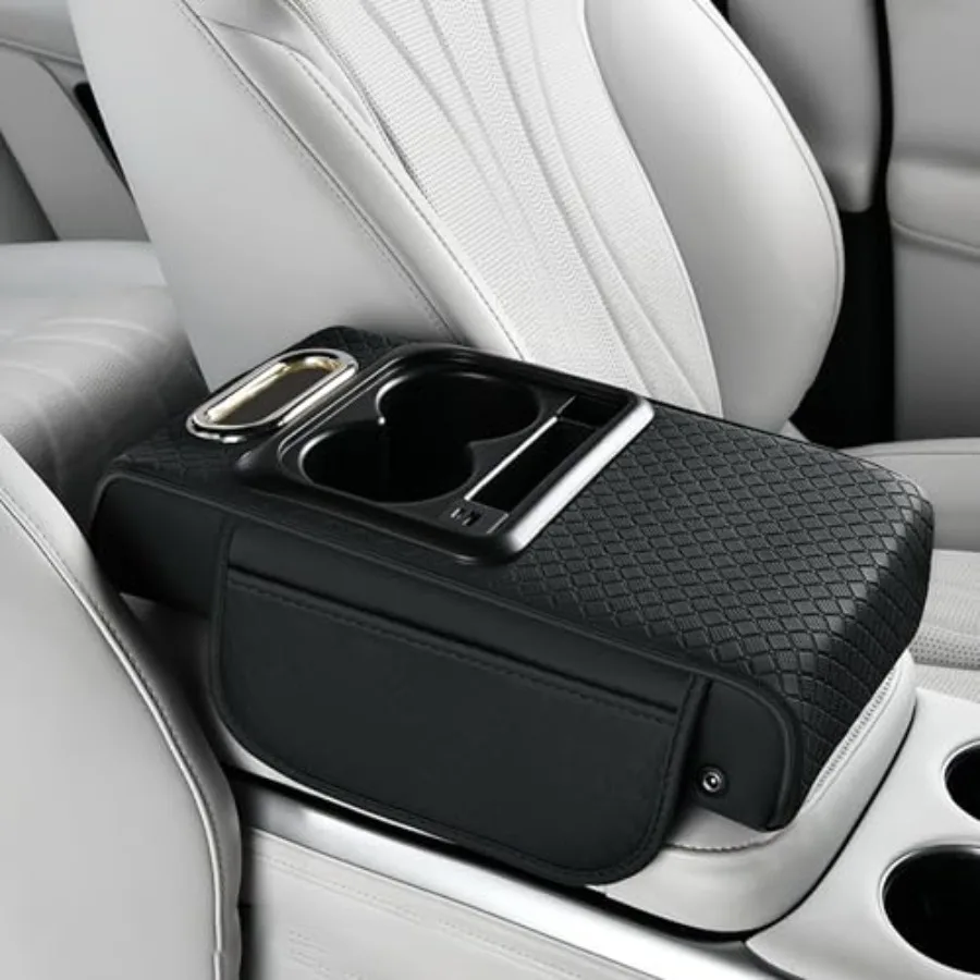 Car Armrest Box Mat - Multi-Functional Black Leather Center Console Cover Waterproof Height Enhancement Cushion with Storage Bo
Car Armrest Box Mat - Multi-Functional Black Leather Center Console Cover Waterproof Height Enhancement Cushion with Storage Bo