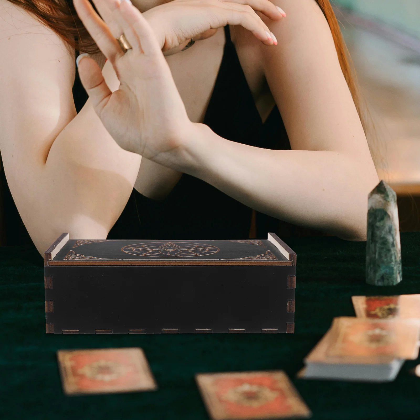 Wooden Storage Box Boxes Playing Card Holder Game Case Sliding Cards Tarot Board 
Wooden Storage Box Boxes Playing Card Holder Game Case Sliding Cards Tarot Board