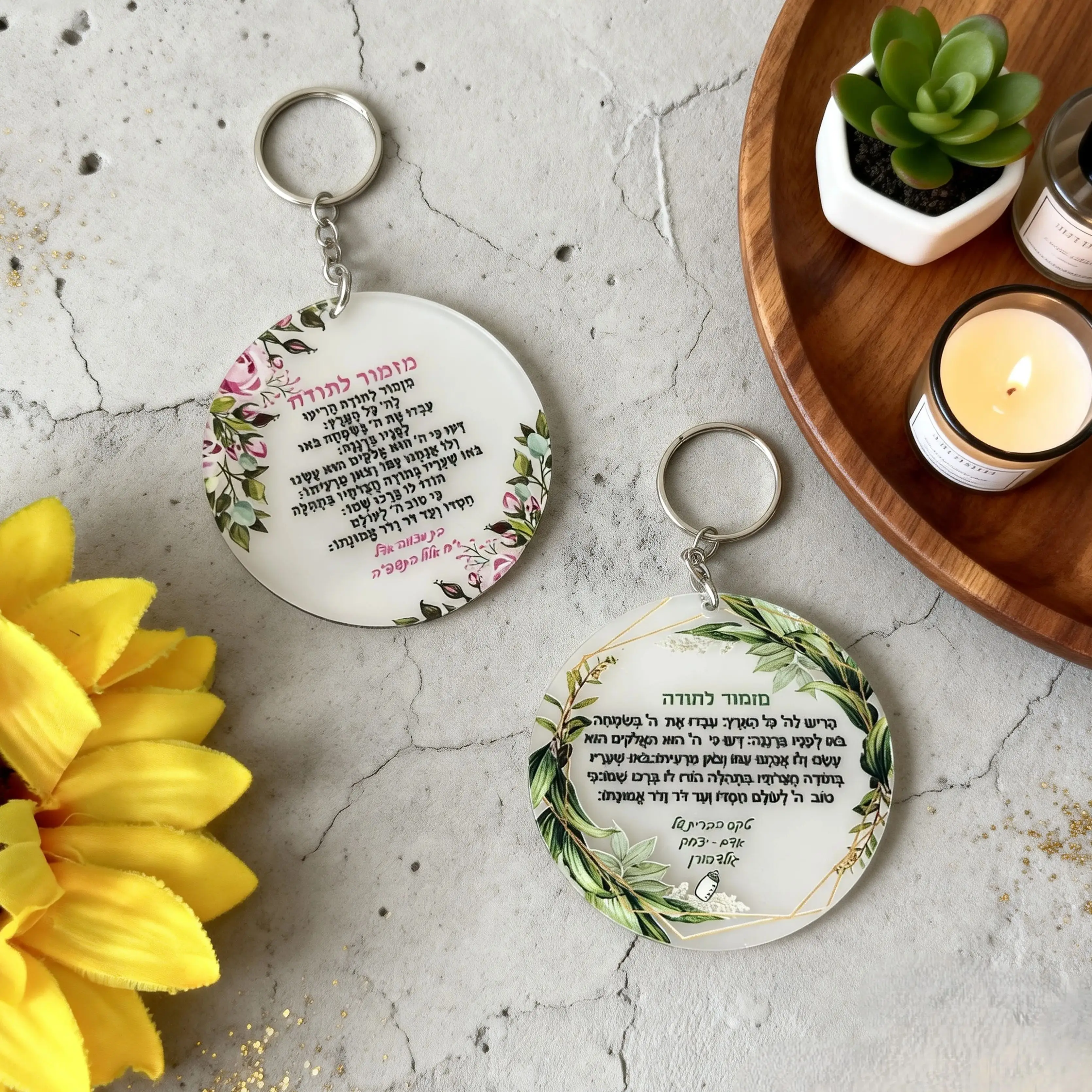 10pcs Custom Round Acrylic Thanksgiving Cards with Keychain,Poem Hymn Hebrew Birthday Bar Mitzvah Baby Shower Souvenir Gift Card
10pcs Custom Round Acrylic Thanksgiving Cards with Keychain,Poem Hymn Hebrew Birthday Bar Mitzvah Baby Shower Souvenir Gift Card