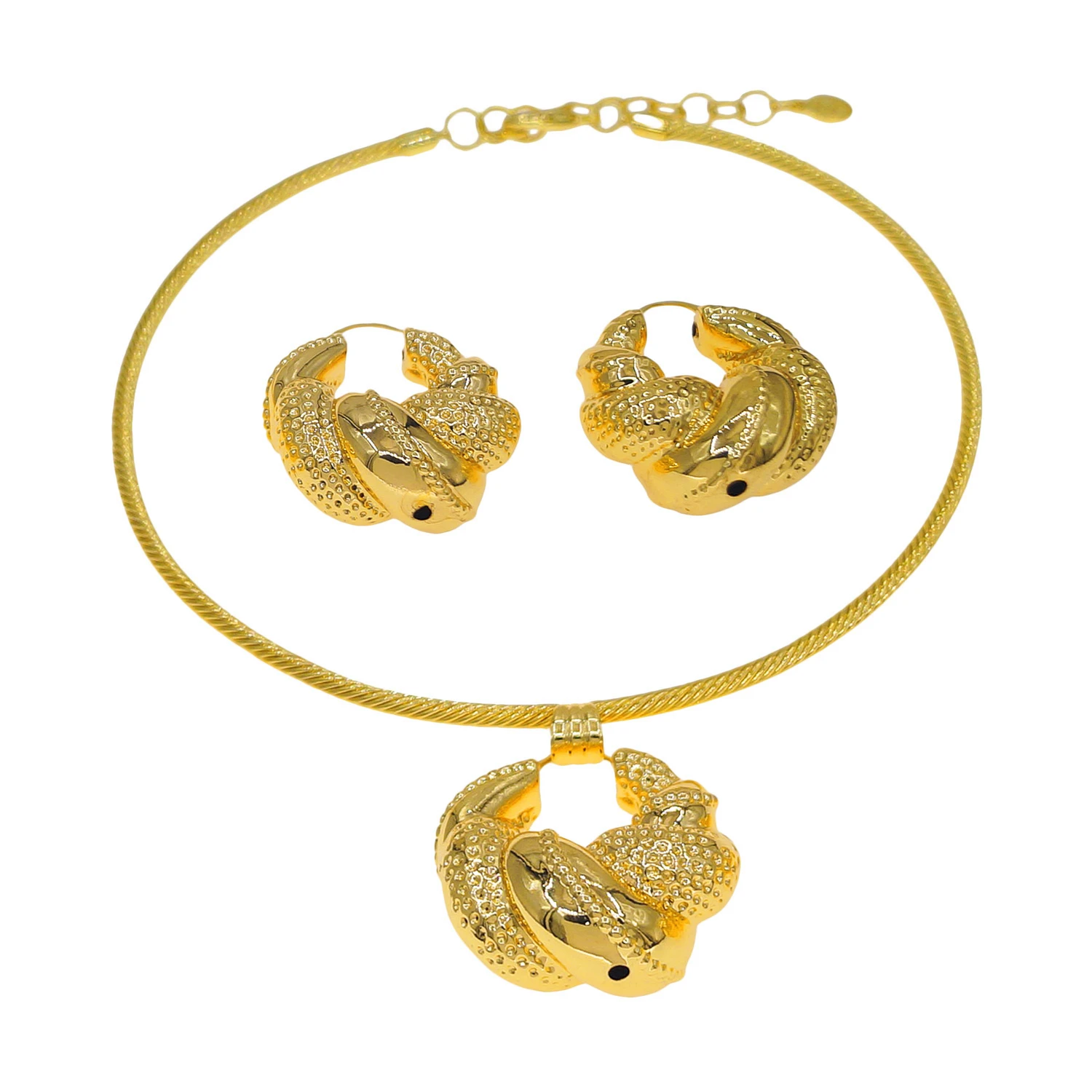 Elegant French Romantic Style Hollow Brass Necklace And Earrings Set Fashionable High-End African Engagement Jewelry
Elegant French Romantic Style Hollow Brass Necklace And Earrings Set Fashionable High-End African Engagement Jewelry