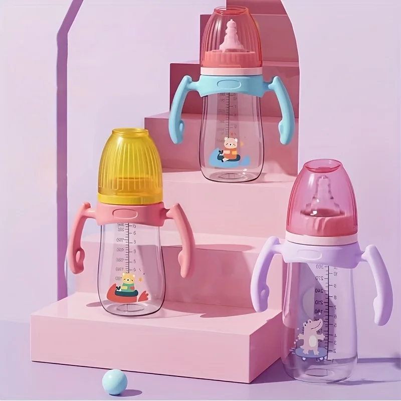 240ML Baby Bottle with Handle 3pcs/1pc Set Easy Grip Formula Feeding Straw Bottle for Babies Suitable for Small Hands
240ML Baby Bottle with Handle 3pcs/1pc Set Easy Grip Formula Feeding Straw Bottle for Babies Suitable for Small Hands