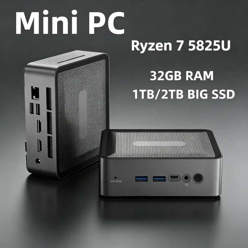 Slim U58 Small Form Factor Mini PC AMD Ryzen 7 5825U DDR4 3200 M.2 NVMe SSD 2.5'' HDD Bay Fast WiFi6 Bluetooth5.2 Office
Slim U58 Small Form Factor Mini PC AMD Ryzen 7 5825U DDR4 3200 M.2 NVMe SSD 2.5'' HDD Bay Fast WiFi6 Bluetooth5.2 Office