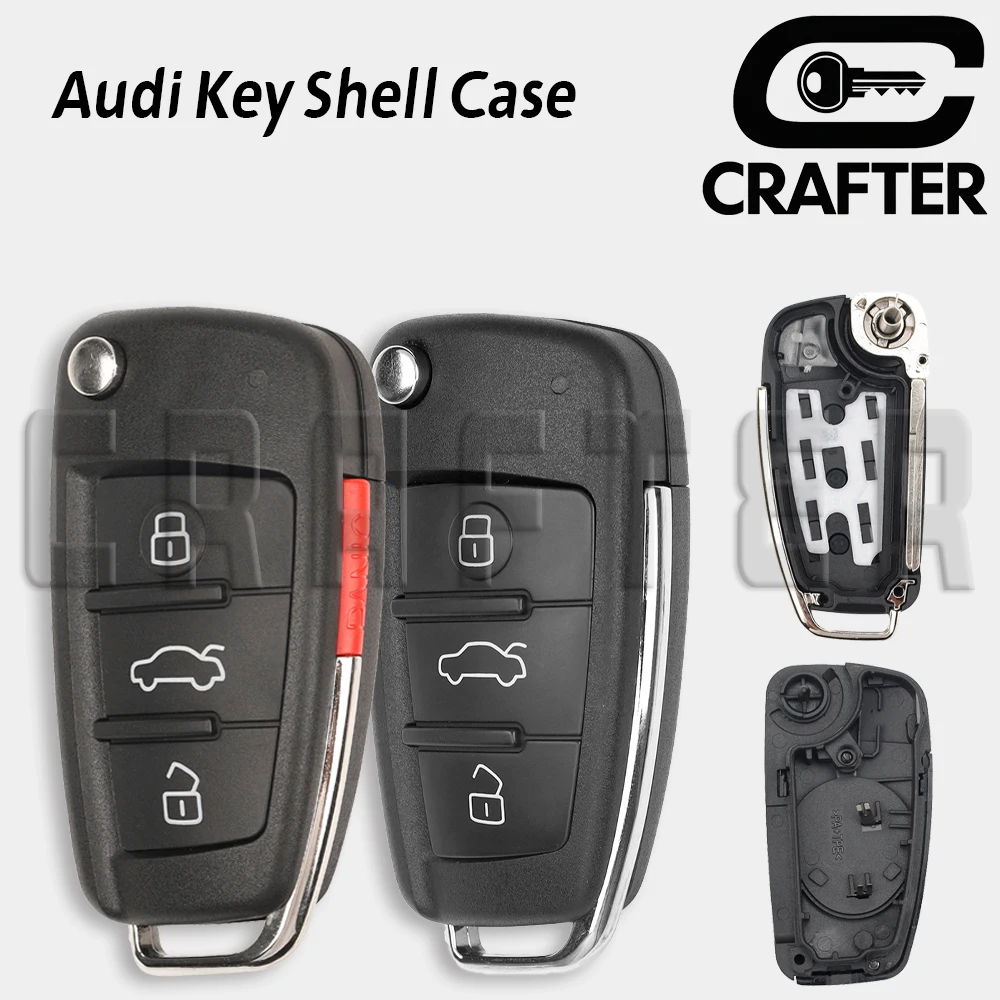 Key Crafters Flip Remote Car Key Shell Case 3 or 4 Buttons WIth Cutting Service For Audi 8P0837220D/G/E A3 TT A4 S3 S4 2005-2013
Key Crafters Flip Remote Car Key Shell Case 3 or 4 Buttons WIth Cutting Service For Audi 8P0837220D/G/E A3 TT A4 S3 S4 2005-2013