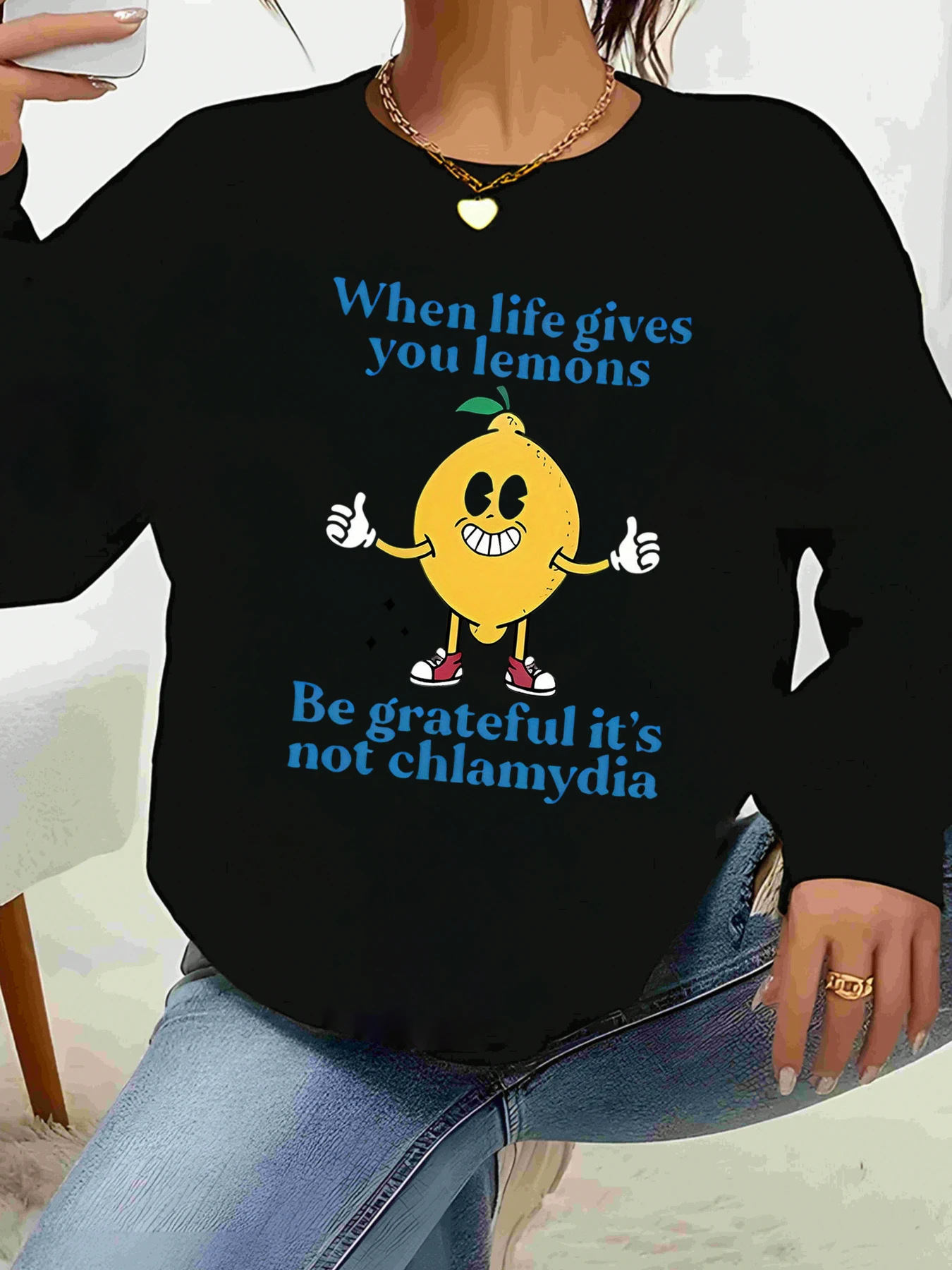 Толстовка с графическим принтом лимона, забавная цитата, дизайн, повседневная одежда для женщин, повседневная одежда
Толстовка с графическим принтом лимона, забавная цитата, дизайн, повседневная одежда для женщин, повседневная одежда