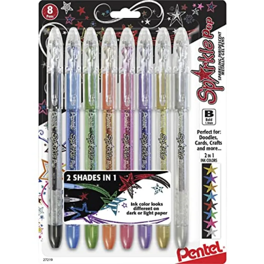 Metallic Gel Pen, 1.0mm Bold Line, Assorted Colors, Pack of 8 (K91BP8M
Metallic Gel Pen, 1.0mm Bold Line, Assorted Colors, Pack of 8 (K91BP8M