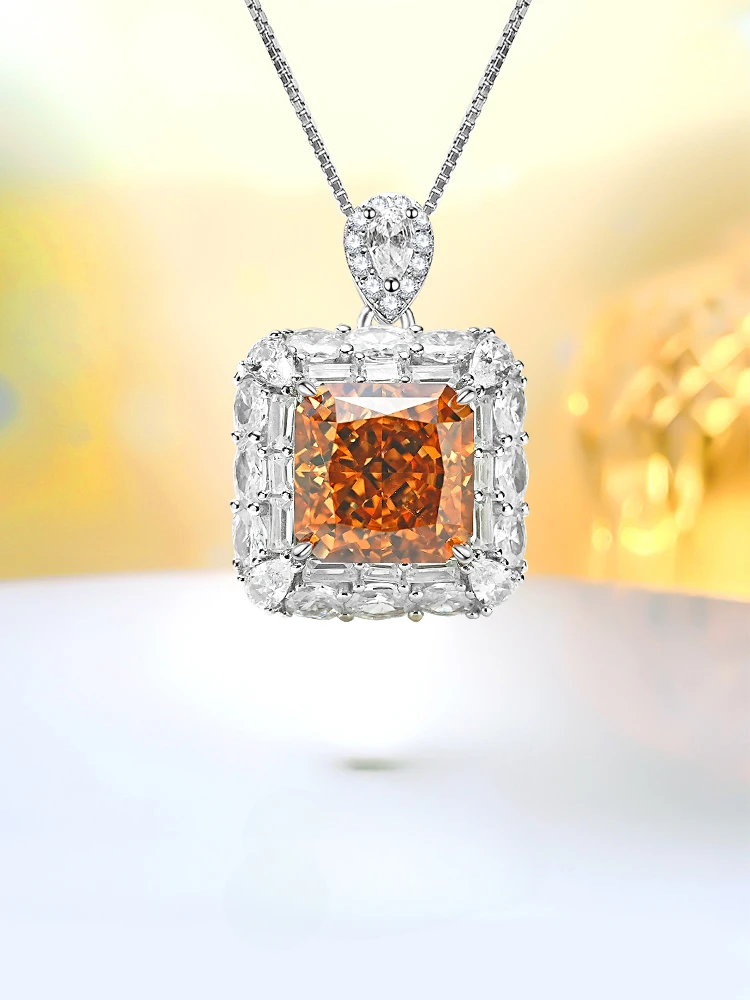 New Style Square Diamond Ice Cut 925 Silver Pendant Inlaid with High Carbon Diamonds for A High-end and Elegant Banquet
New Style Square Diamond Ice Cut 925 Silver Pendant Inlaid with High Carbon Diamonds for A High-end and Elegant Banquet