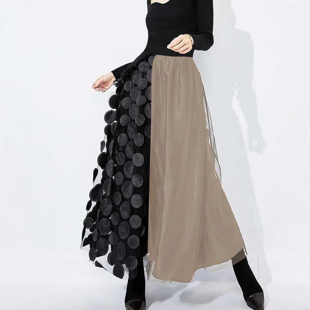 Women's Fashion Elegant Mesh Splicing Elastic Waist Large Long Half length Skirt
Women's Fashion Elegant Mesh Splicing Elastic Waist Large Long Half length Skirt