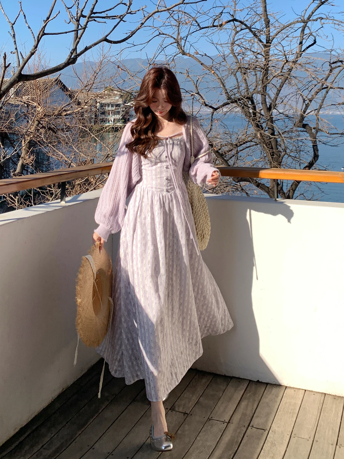 Daihua Misty Korean Style Holiday Gown Gentle Floral Print Maxi Dress Purple Color Slimming High Waist Strapless Zipper Closure
Daihua Misty Korean Style Holiday Gown Gentle Floral Print Maxi Dress Purple Color Slimming High Waist Strapless Zipper Closure
