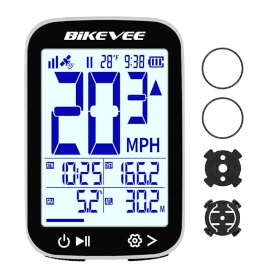 Bike Speedometer GPS Wireless Cycling Computer Auto Start/Stop, Auto Backlight, Waterproof Bicycle Odometer MPH KM/H, 2.4" LCD
Bike Speedometer GPS Wireless Cycling Computer Auto Start/Stop, Auto Backlight, Waterproof Bicycle Odometer MPH KM/H, 2.4" LCD