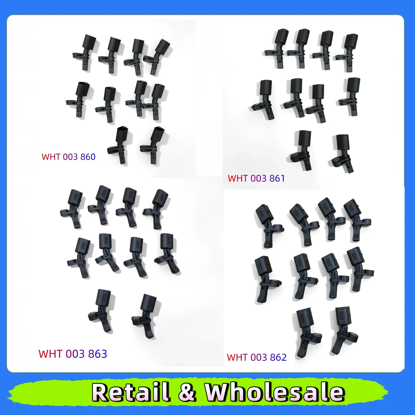 10PC WHT003860 WHT003861 WHT003862 WHT003863 Car ABS Wheel Speed Sensor Left Right Front Rear for Audi A2 TT Q2 VW Polo 6R
10PC WHT003860 WHT003861 WHT003862 WHT003863 Car ABS Wheel Speed Sensor Left Right Front Rear for Audi A2 TT Q2 VW Polo 6R
