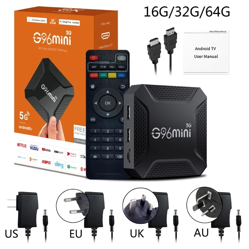 Мини-ТВ-приставка G96mini 5G, чип RK3528, UltraHD 8K, Поддержка Android 2,4, две частоты + Φ hz, ТВ-приставка с Wi-Fi
Мини-ТВ-приставка G96mini 5G, чип RK3528, UltraHD 8K, Поддержка Android 2,4, две частоты + Φ hz, ТВ-приставка с Wi-Fi