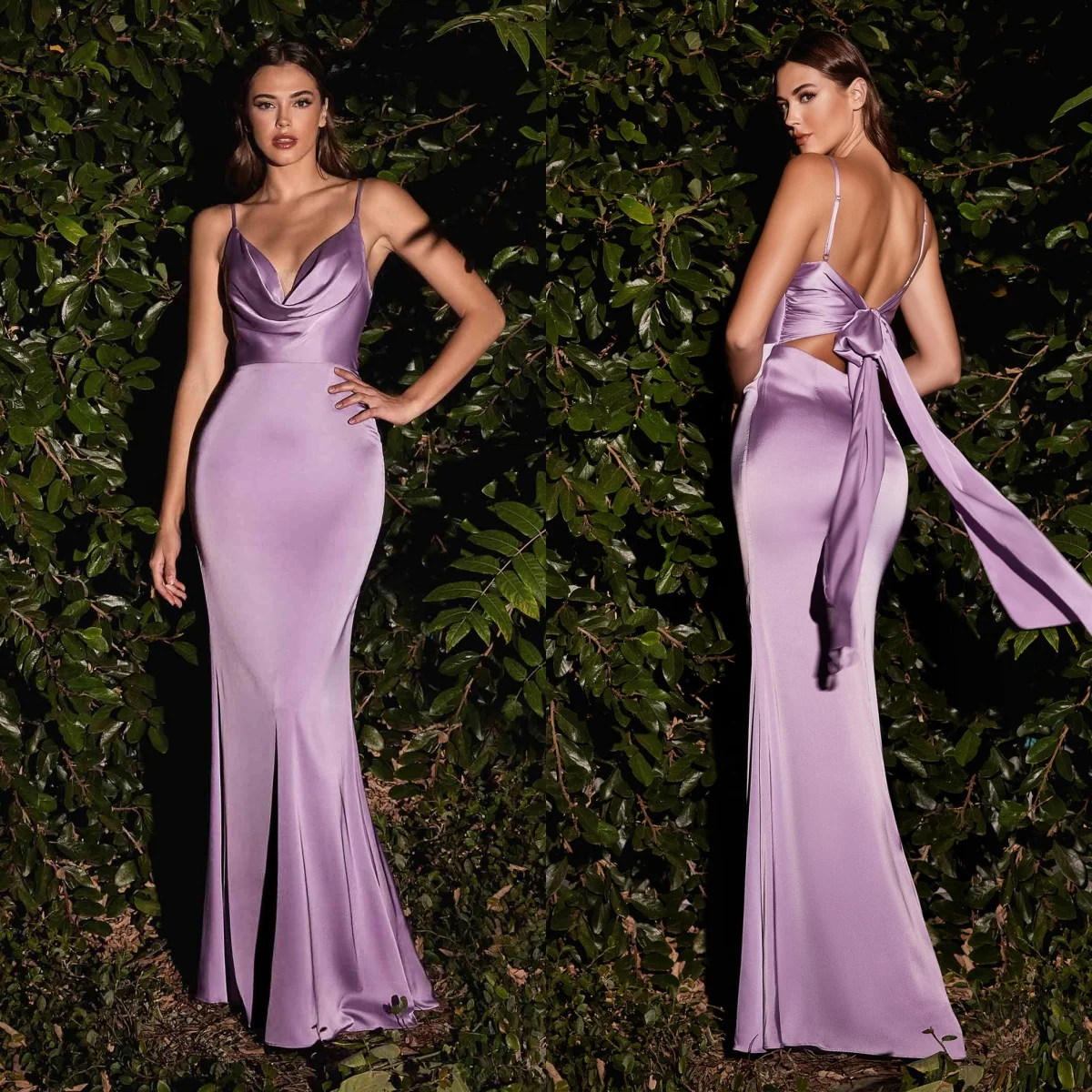 Satin Backless Simple Lace Up Bridesmaid Dresses Plain V-neck Spaghetti Straps Mermaid Cocktail Dress Women's Wedding Guest Gown
Satin Backless Simple Lace Up Bridesmaid Dresses Plain V-neck Spaghetti Straps Mermaid Cocktail Dress Women's Wedding Guest Gown