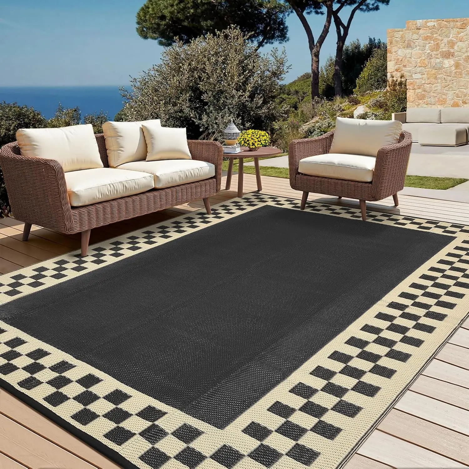 Patio Modern Checkered Outdoor Rug 10x14 Waterproof Large Reversible Camping Mat Foldable Lightweight Plastic Straw Outdoor R
Patio Modern Checkered Outdoor Rug 10x14 Waterproof Large Reversible Camping Mat Foldable Lightweight Plastic Straw Outdoor R