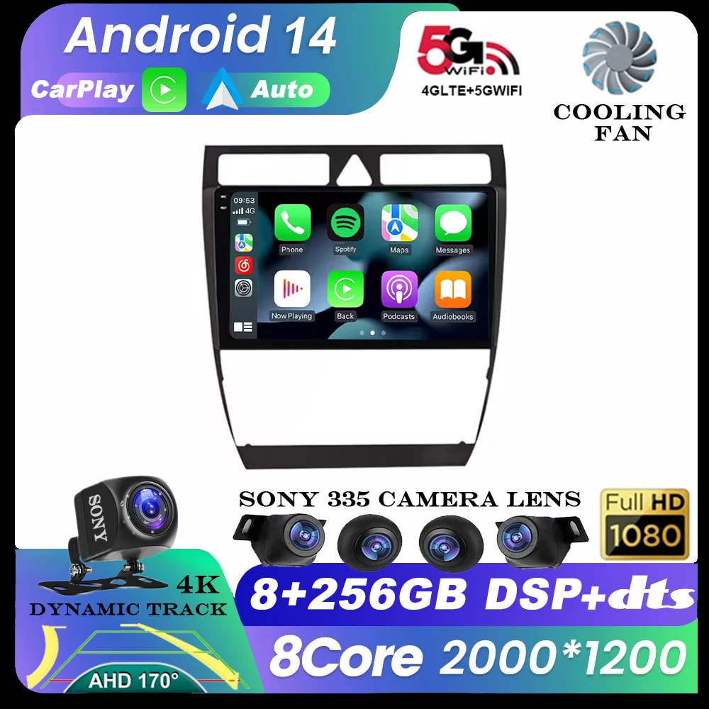 Andriod 14 For Audi A6 C5 1997 - 2004 S6 2 RS6 1 Car Radio Multimedia Video Player Carplay Navigation GPS 2 Din Head Unit
Andriod 14 For Audi A6 C5 1997 - 2004 S6 2 RS6 1 Car Radio Multimedia Video Player Carplay Navigation GPS 2 Din Head Unit