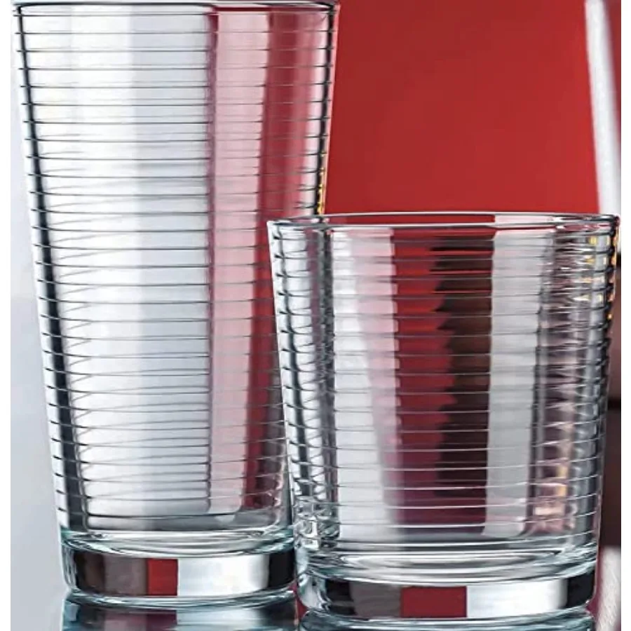 Set of 16 Heavy Base Ribbed Durable Drinking Glasses Includes 8 Cooler Glasses 17oz and 8 Rocks Glasses (13oz) Clear Glass Cups
Set of 16 Heavy Base Ribbed Durable Drinking Glasses Includes 8 Cooler Glasses 17oz and 8 Rocks Glasses (13oz) Clear Glass Cups