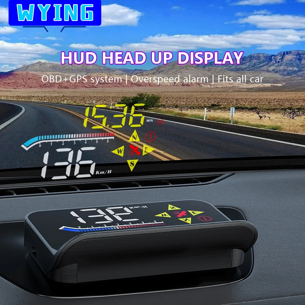 WYING OBD2 GPS HUD Digital Speedometer Water Temp Windshield Projector Auto Electronics Accessories Head Up Display For All Car
WYING OBD2 GPS HUD Digital Speedometer Water Temp Windshield Projector Auto Electronics Accessories Head Up Display For All Car