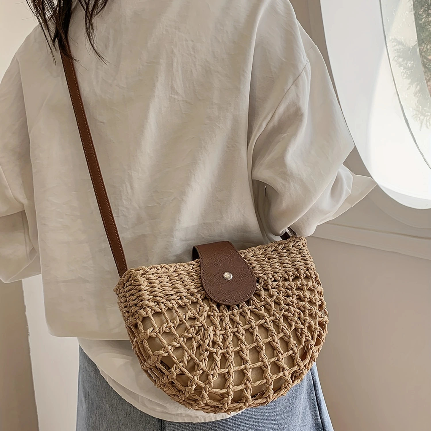 Women's Minimalist Crossbody Bag, Trendy Straw Shoulder Bag, All-Match Bag For Beach
Women's Minimalist Crossbody Bag, Trendy Straw Shoulder Bag, All-Match Bag For Beach