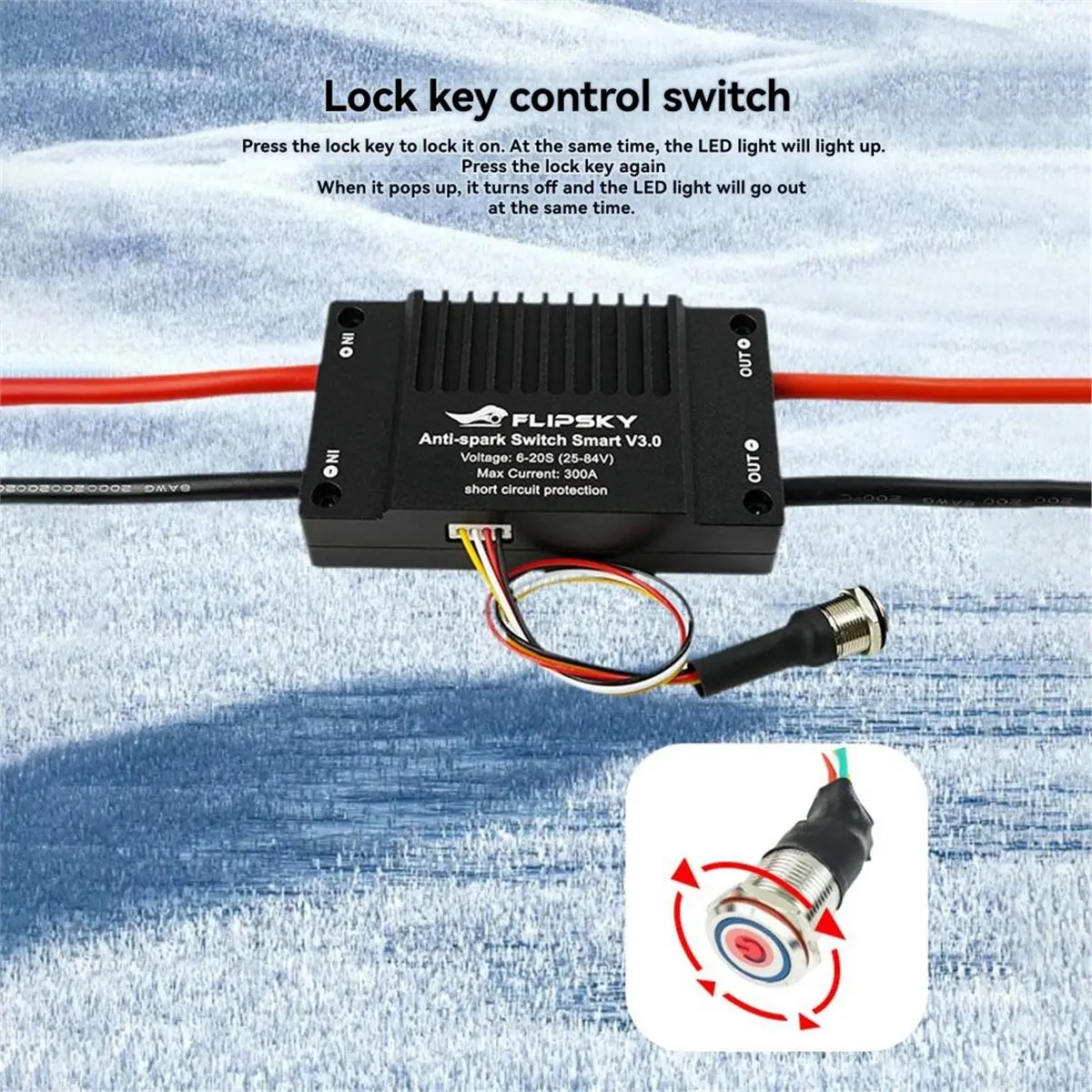 ABFS Flipsky Smart Anti Spark Switch V3.0 300A Short Circuit Protection for FPV Drone DIY Off-Road Vehicles Robots
ABFS Flipsky Smart Anti Spark Switch V3.0 300A Short Circuit Protection for FPV Drone DIY Off-Road Vehicles Robots