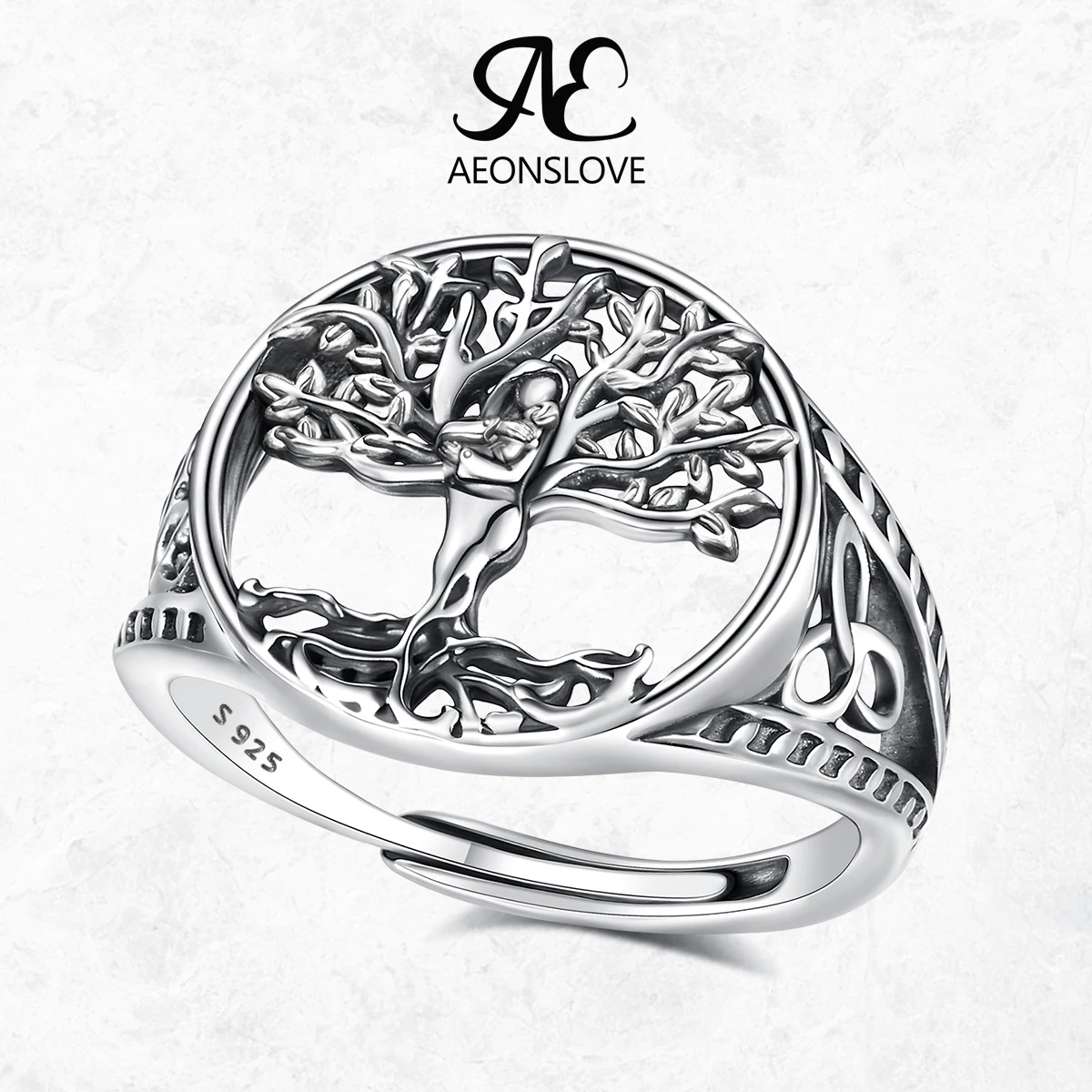 AEONSLOVE 925 Sterling Silver Tree of Life Adjustable Ring Vintage Mother Earth Ring Wicca Jewelry Spiritual Gift for Women Girl
AEONSLOVE 925 Sterling Silver Tree of Life Adjustable Ring Vintage Mother Earth Ring Wicca Jewelry Spiritual Gift for Women Girl