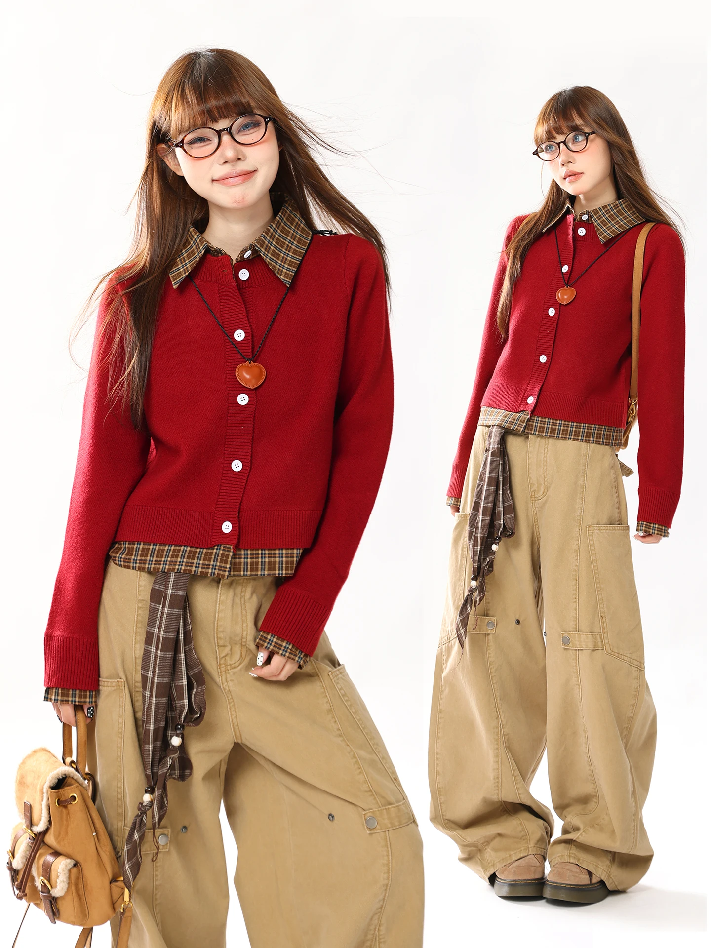 AONW Ретро японский клетчатый лоскутный воротник с искусственным двухсекционным трикотажем, осенне-зимний дизайн, женский свитер для колледжа Sle...
AONW Ретро японский клетчатый лоскутный воротник с искусственным двухсекционным трикотажем, осенне-зимний дизайн, женский свитер для колледжа Sle...