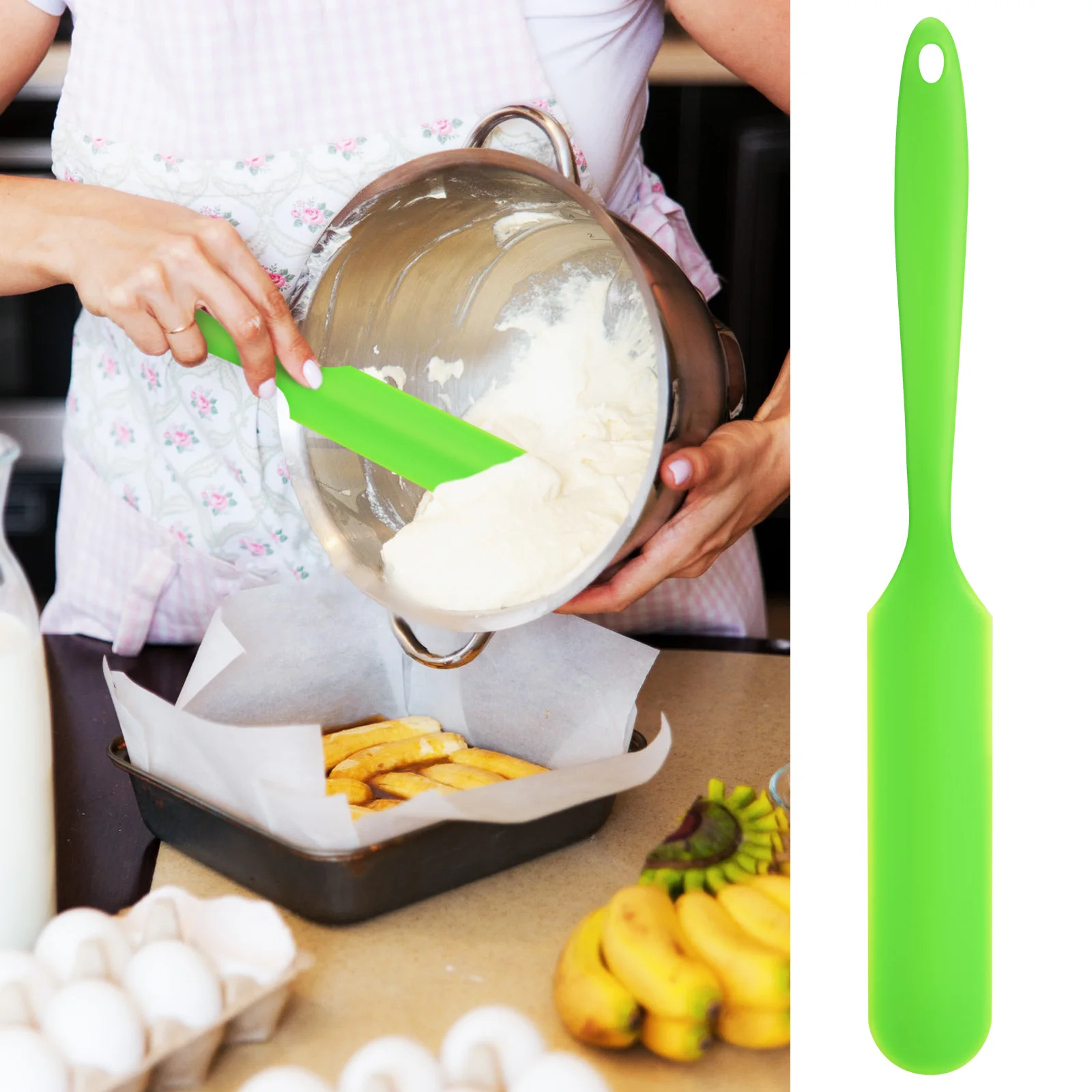 Thick Silicone Jar Scraper Spatula 1PC Green 24.5x3cm Narrow Design Heat Resistant Kitchen Tool for Cream Cake Blender
Thick Silicone Jar Scraper Spatula 1PC Green 24.5x3cm Narrow Design Heat Resistant Kitchen Tool for Cream Cake Blender