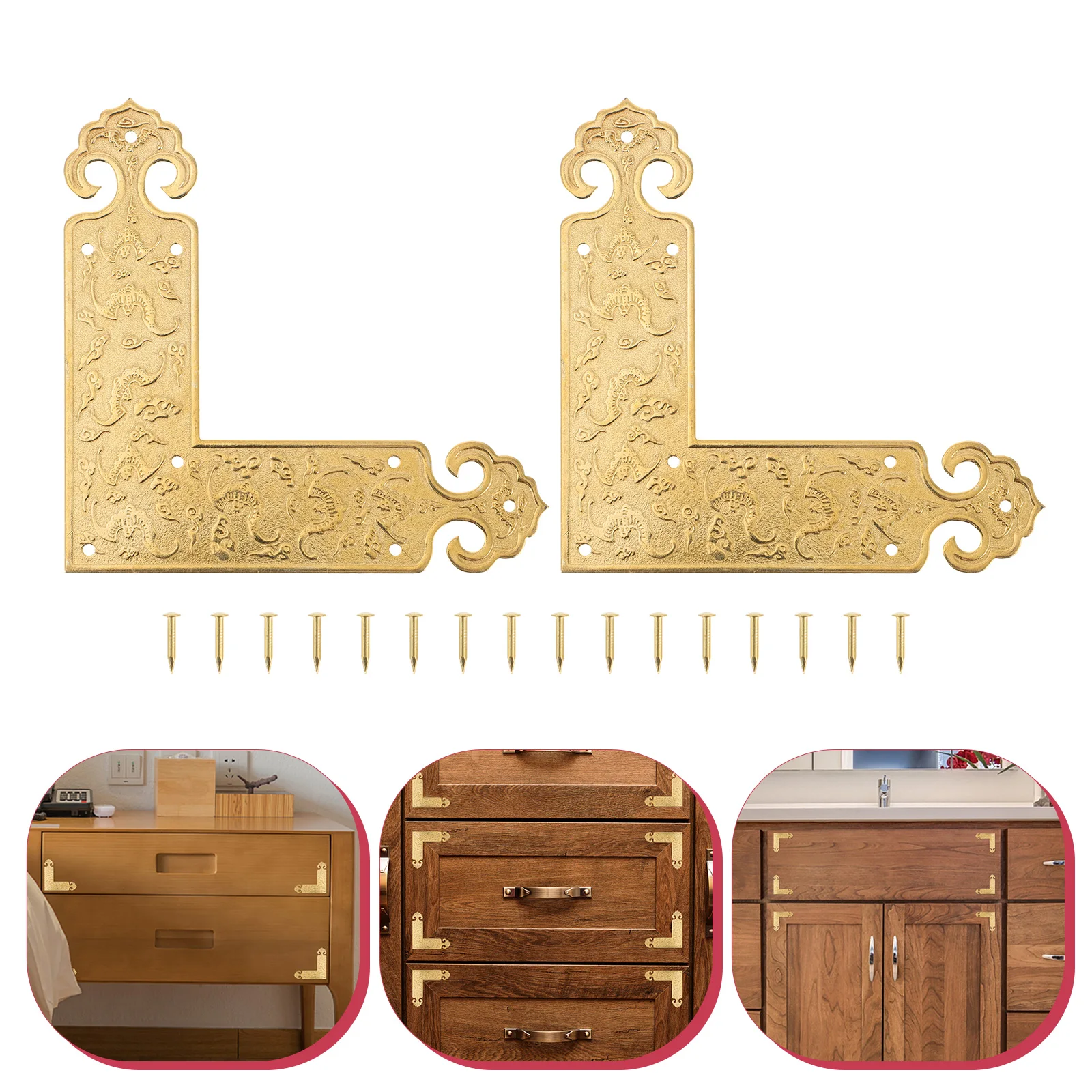 2Pcs Wide Application Brass L Shape Corner Protectors Retro Furniture Decorative Angle Brackets
2Pcs Wide Application Brass L Shape Corner Protectors Retro Furniture Decorative Angle Brackets