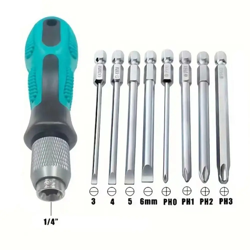 Replaceable Head Screwdriver Set Pocket Size Ready To Use Phillips Screwdriver Portable Design Slotted Screwdriver Hand Tool Kit
Replaceable Head Screwdriver Set Pocket Size Ready To Use Phillips Screwdriver Portable Design Slotted Screwdriver Hand Tool Kit