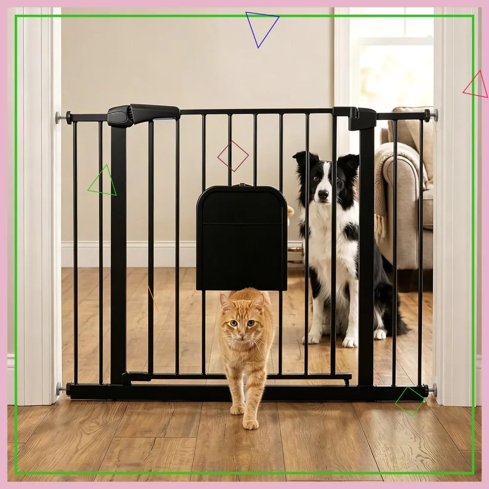 Adjustable Metal Pet Gate with Cat Door, Auto-Close, 29-45 Inches, Black, No Tools Needed
Adjustable Metal Pet Gate with Cat Door, Auto-Close, 29-45 Inches, Black, No Tools Needed