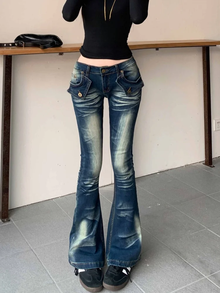 Тренд 202, Y2K, стиль, тотемная вышивка, винтажные синие тонкие расклешенные новые женские джинсы, брюки, одежда, женские джинсовые брюки, Ropa Mujer 
Тренд 202, Y2K, стиль, тотемная вышивка, винтажные синие тонкие расклешенные новые женские джинсы, брюки, одежда, женские джинсовые брюки, Ropa Mujer