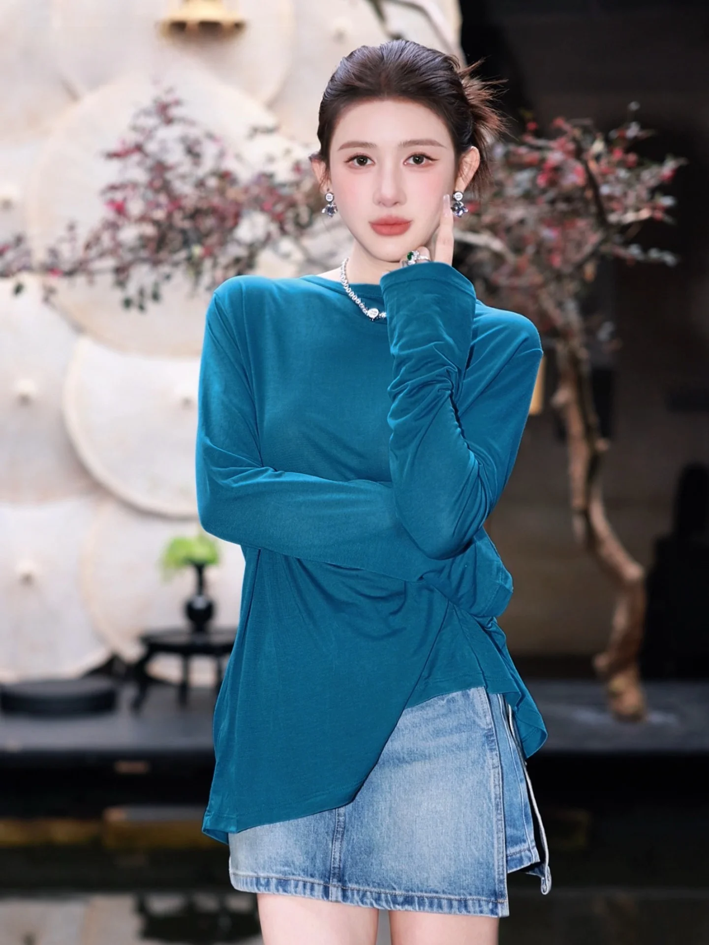 G.Yantong Women's Loose Long Sleeve T-Shirt Cool Sensation Breathable Lyocell Sun Protection Versatile Design Knot DD1320
G.Yantong Women's Loose Long Sleeve T-Shirt Cool Sensation Breathable Lyocell Sun Protection Versatile Design Knot DD1320