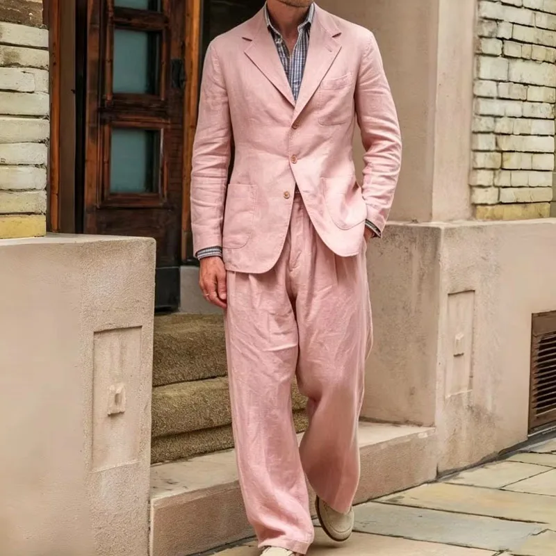 Men's Linen Suit 2 pieces Luxury Slim Fit Casual Blazer Straight Leg Pants Breathable Wrinkle Resistant Lightweight For Wedding
Men's Linen Suit 2 pieces Luxury Slim Fit Casual Blazer Straight Leg Pants Breathable Wrinkle Resistant Lightweight For Wedding