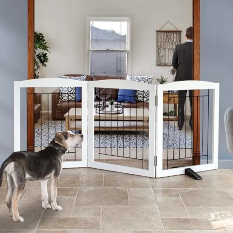 Freestanding Dog Fence Indoor Foldable Dog Gate for Doorways Stairs or Hallways Sturdy Wood Extra Wide Pet Gate with Support Fe
Freestanding Dog Fence Indoor Foldable Dog Gate for Doorways Stairs or Hallways Sturdy Wood Extra Wide Pet Gate with Support Fe