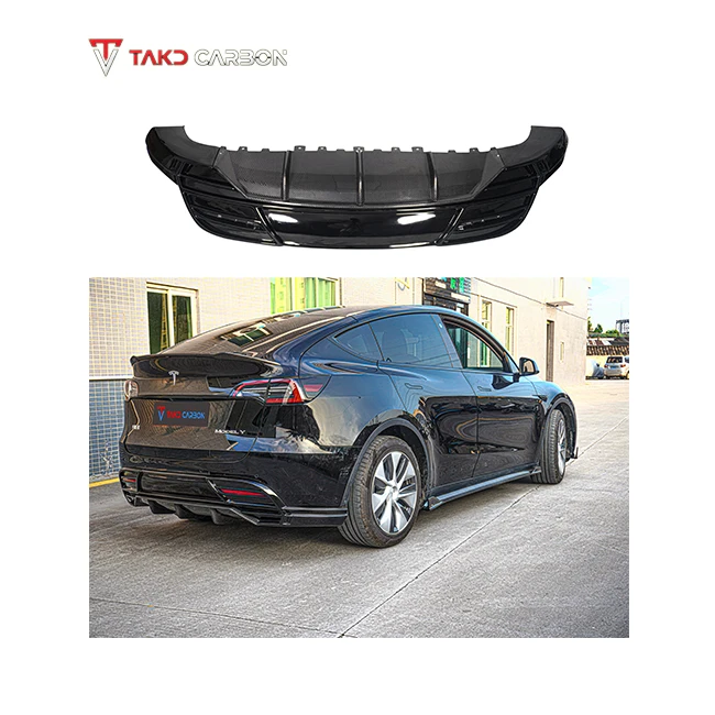 TAKD Brand Car Auto Accessories Carbon Fiber Rear Bumper Diffuser Lip+ABS for TESLAs Model Y 2021-UP
TAKD Brand Car Auto Accessories Carbon Fiber Rear Bumper Diffuser Lip+ABS for TESLAs Model Y 2021-UP
