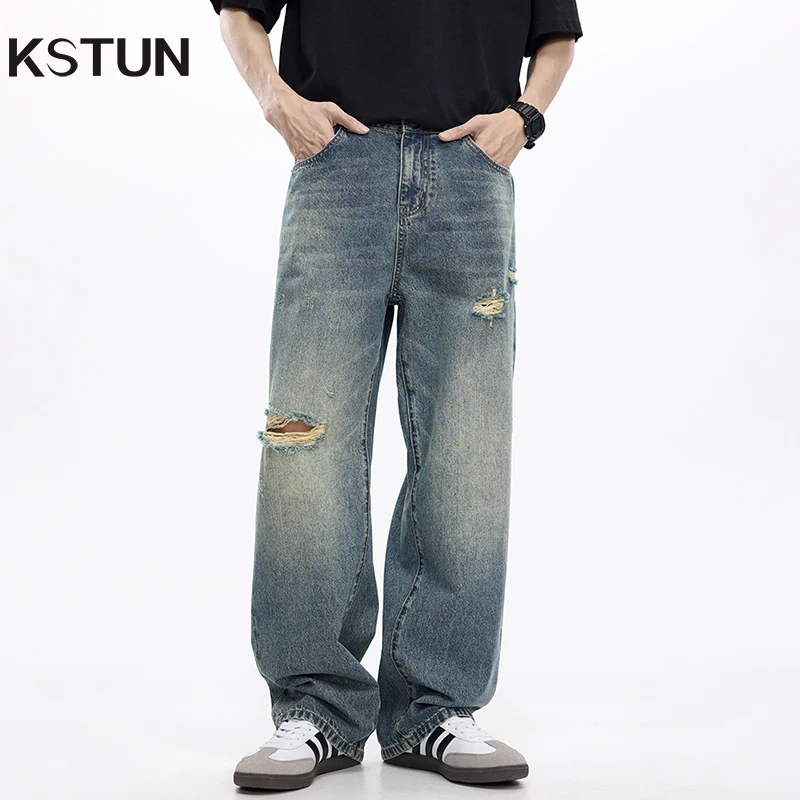 KSTUN Wide Leg Jeans Men Baggy Pants Loose Straight Hip Hop Distressed Ripped Male Denim Pants Hollow Out Vintage Men's Trousers
KSTUN Wide Leg Jeans Men Baggy Pants Loose Straight Hip Hop Distressed Ripped Male Denim Pants Hollow Out Vintage Men's Trousers
