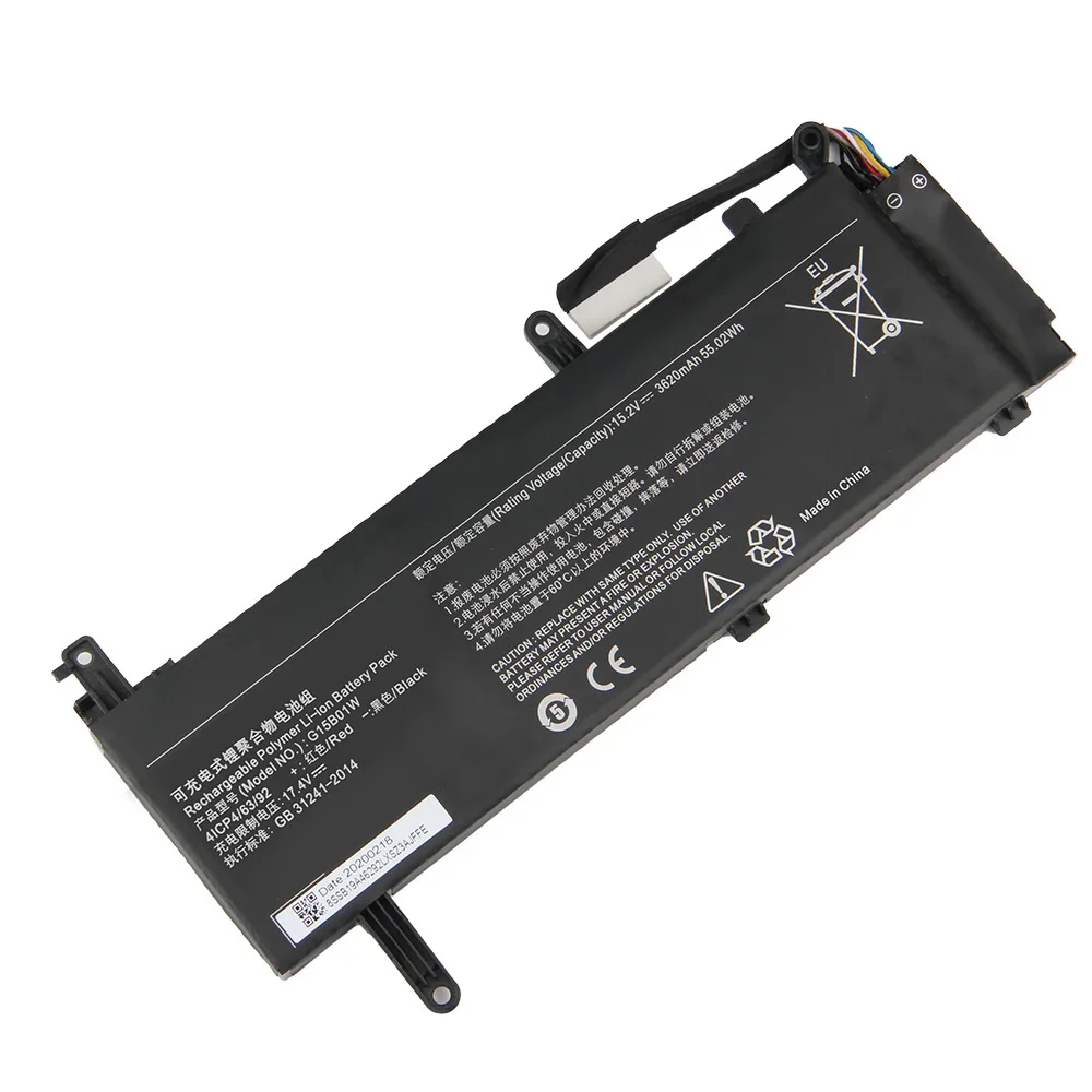 New Battery G15B01W for Xiaomi Notebook 15.6" TM1705 TM1801 GTX1050Ti/1060 171502-AK/AN/AA/I 3620mAh 
New Battery G15B01W for Xiaomi Notebook 15.6" TM1705 TM1801 GTX1050Ti/1060 171502-AK/AN/AA/I 3620mAh