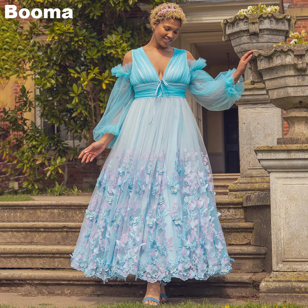 Booma Blue Embroidery Prom Dresses V Neck Butterfly Tulle Long Sleeves Fairy Birthday Party Dresses Leg Slit A Line Prom Gowns
Booma Blue Embroidery Prom Dresses V Neck Butterfly Tulle Long Sleeves Fairy Birthday Party Dresses Leg Slit A Line Prom Gowns