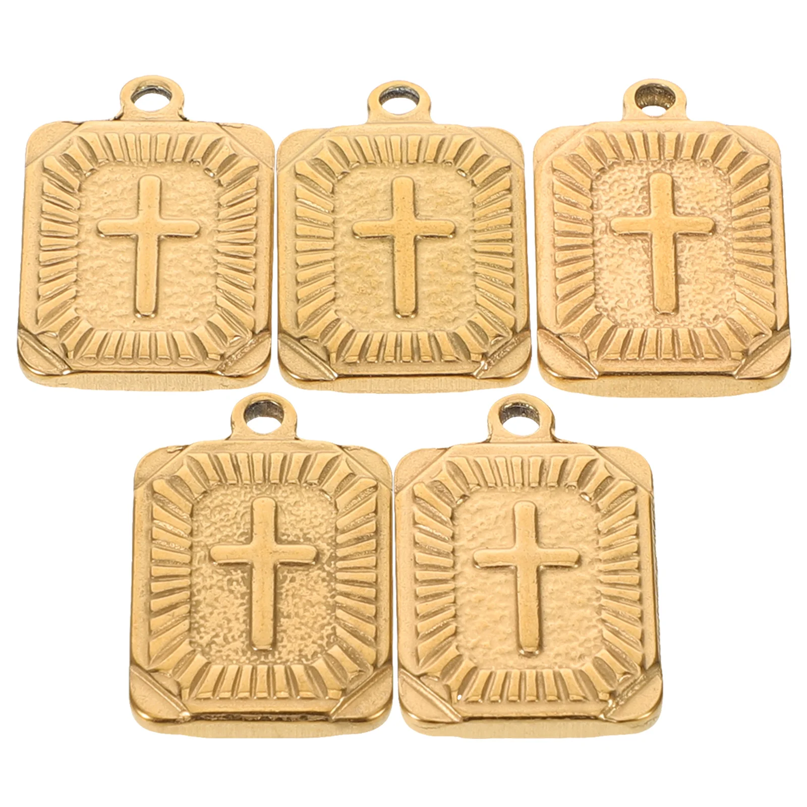 5 Pcs Jewelry Cross Pendant Charms for Necklaces Vacuum Making Bracelet Golden Crafts 
5 Pcs Jewelry Cross Pendant Charms for Necklaces Vacuum Making Bracelet Golden Crafts