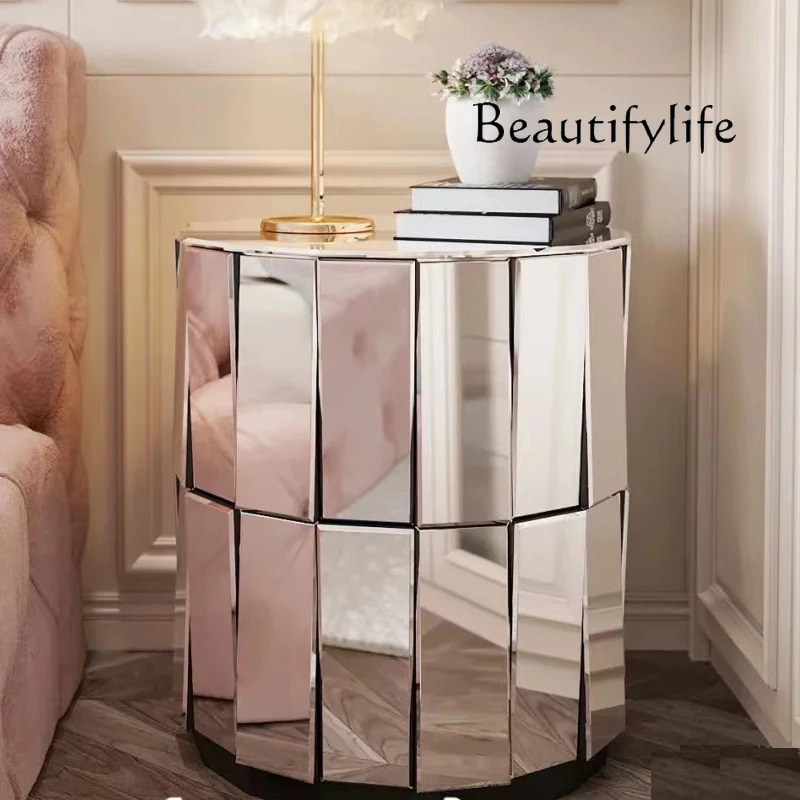 Modern simple mirror round light luxury sofa several bedside tables fashionable high-end atmospheric bedroom table
Modern simple mirror round light luxury sofa several bedside tables fashionable high-end atmospheric bedroom table