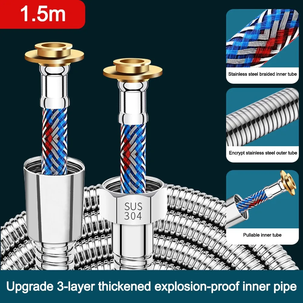 1.5/2/3meters Stainless Steel Shower Hose Universal Burst Resistant Shower Hose Extension Kink Resistant Rustproof
1.5/2/3meters Stainless Steel Shower Hose Universal Burst Resistant Shower Hose Extension Kink Resistant Rustproof