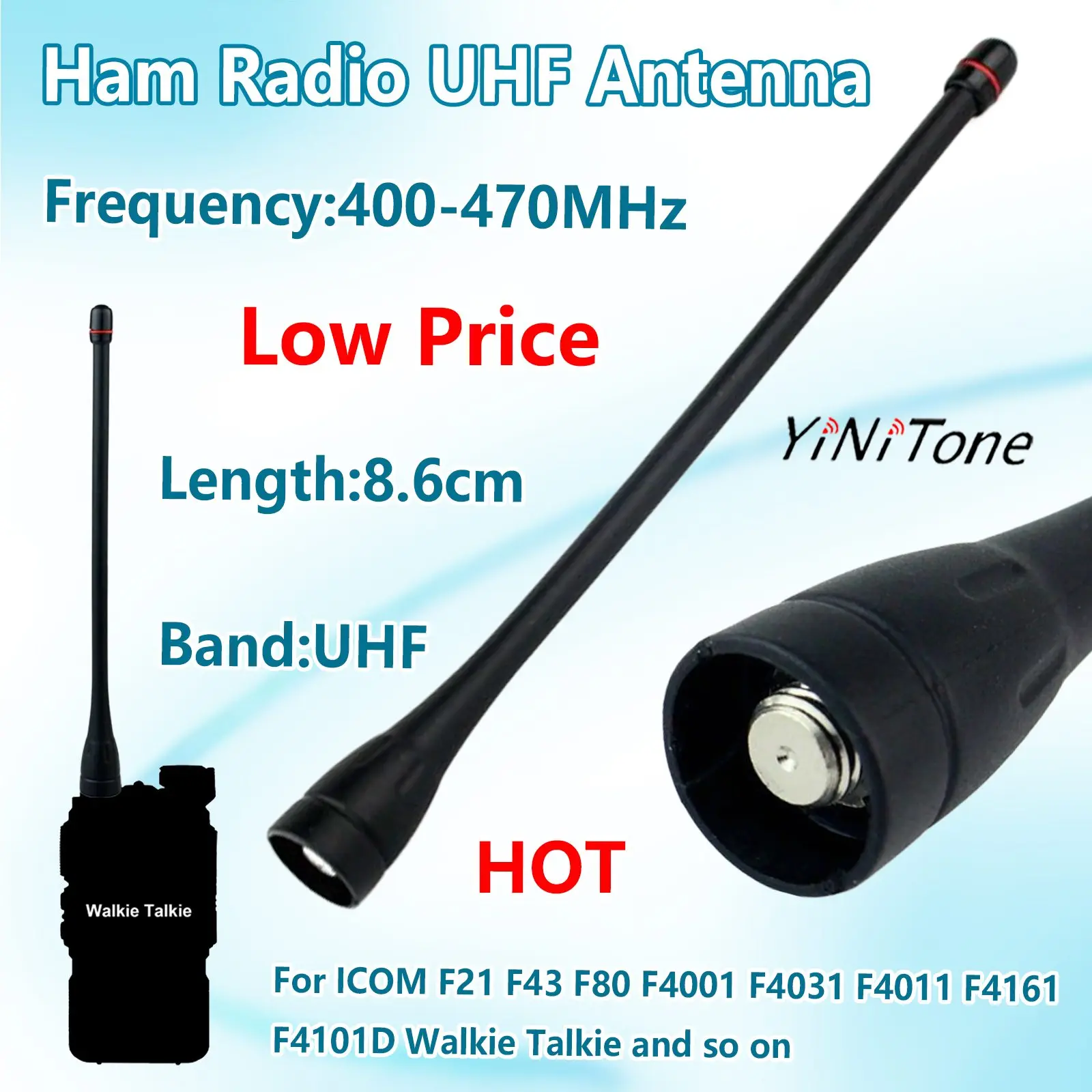 Short UHF Antenna 400-470MHz Walkie Talkie For ICOM F21 F43 F80 F4001 F4161 Two Way Radio Handheld Antenna
Short UHF Antenna 400-470MHz Walkie Talkie For ICOM F21 F43 F80 F4001 F4161 Two Way Radio Handheld Antenna