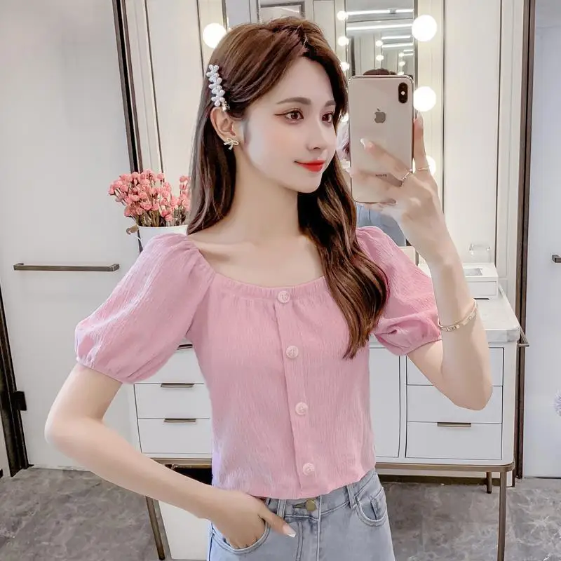 Summer T-shirt Chiffon shirt Short-sleeved summer women's clothing 2025 new trendy short top design niche
Summer T-shirt Chiffon shirt Short-sleeved summer women's clothing 2025 new trendy short top design niche