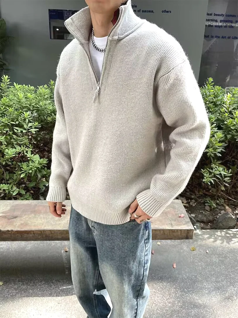 Men's Mid-High Collar Knitted Sweater f Zip Slim Fit Long Sve American CleanFit Stand Collar Overhead Woolen irt Trendy
Men's Mid-High Collar Knitted Sweater f Zip Slim Fit Long Sve American CleanFit Stand Collar Overhead Woolen irt Trendy