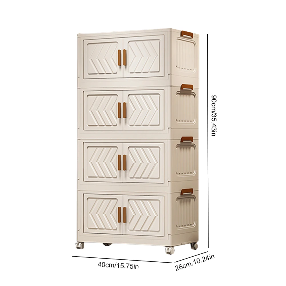 4 Tier Plastic Storage Containers with Doors & Wheels Plastic Storage Box Folding Storage Boxes for Living Room Bedroom Office
4 Tier Plastic Storage Containers with Doors & Wheels Plastic Storage Box Folding Storage Boxes for Living Room Bedroom Office