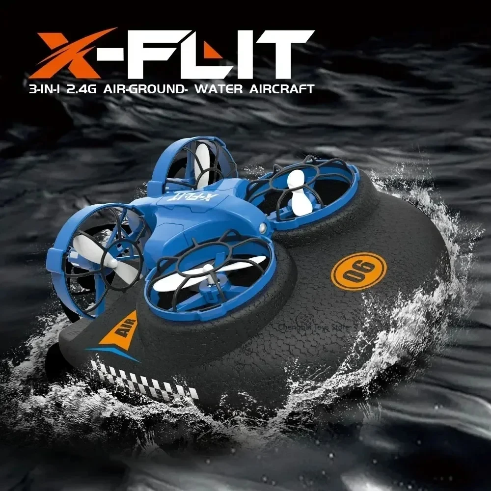 Water/Land and Air Remote Control Quadcopter Hovercraft Kids RC Toy 2.4G 3 To 1 Deformation Multifunction RC Hovercraft Drone
Water/Land and Air Remote Control Quadcopter Hovercraft Kids RC Toy 2.4G 3 To 1 Deformation Multifunction RC Hovercraft Drone