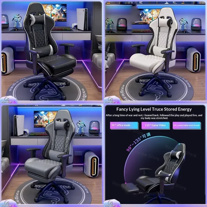 Gaming Chair with Lumbar Support and Headrest Ergonomic Racing Style Computer Chair Adjustable Height 360 Degree Swivel
Gaming Chair with Lumbar Support and Headrest Ergonomic Racing Style Computer Chair Adjustable Height 360 Degree Swivel
