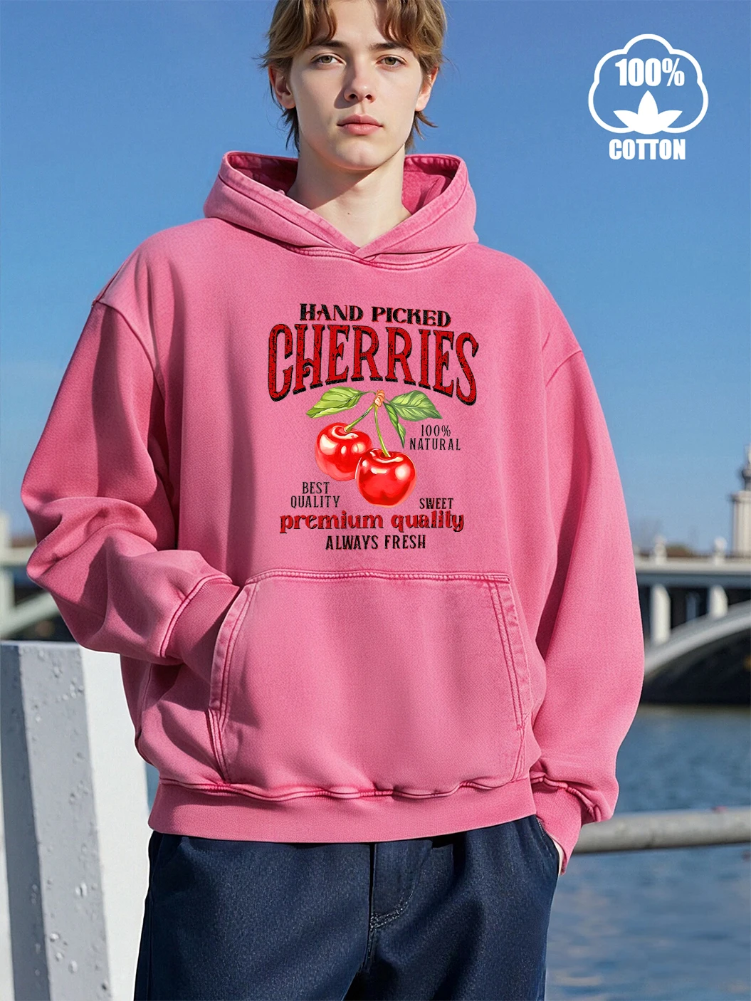 Hand Picked Fresh Cherries Print Men Washed Hoody Distressed Cotton Sweatshirts All-Match Pocket Pullover Loose Casual Clothes
Hand Picked Fresh Cherries Print Men Washed Hoody Distressed Cotton Sweatshirts All-Match Pocket Pullover Loose Casual Clothes