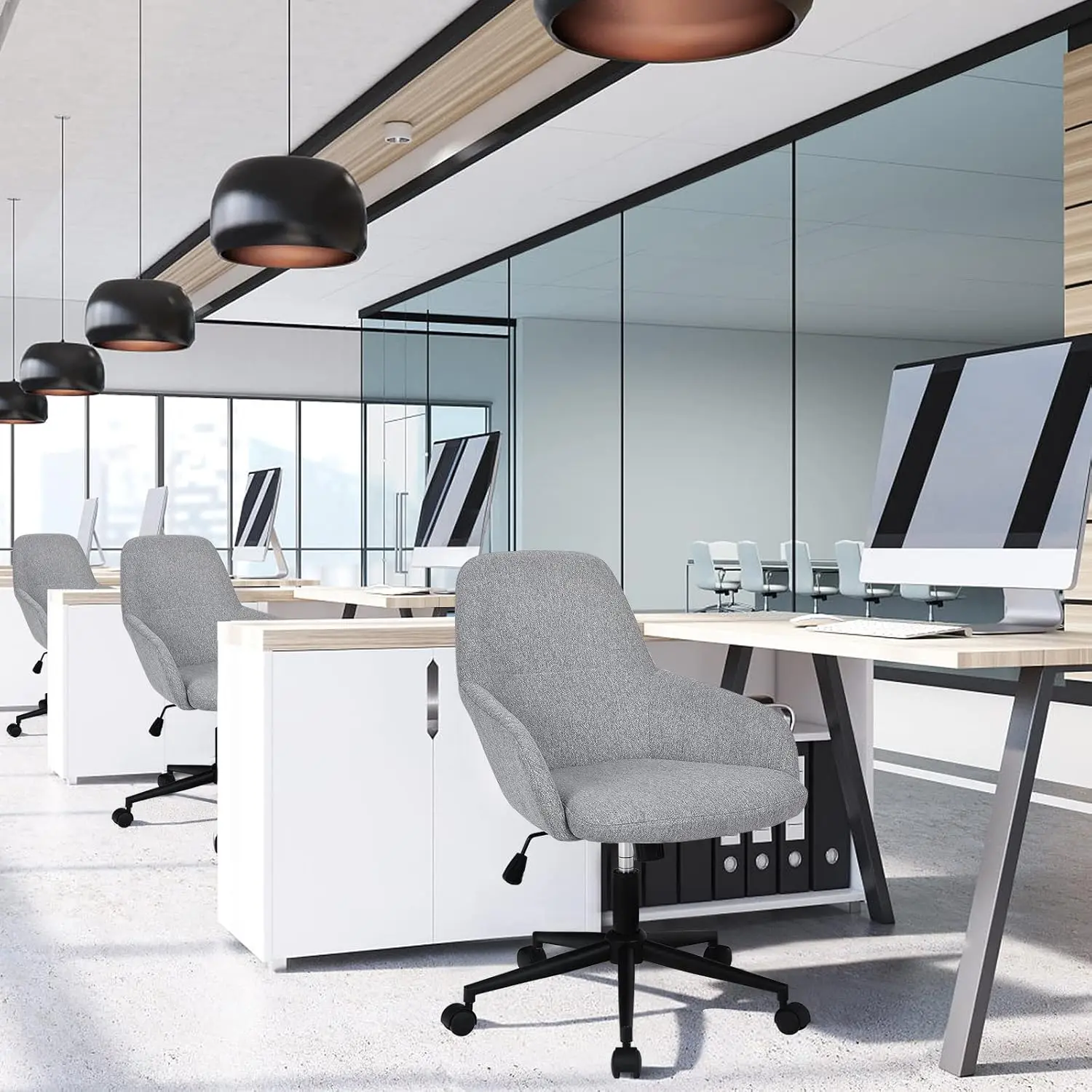 Costway Upholstered Home Office Chair, Height Adjustable Leisure Vanity Chair W/Linen Fabric Cover & Ergonomic Rocking
Costway Upholstered Home Office Chair, Height Adjustable Leisure Vanity Chair W/Linen Fabric Cover & Ergonomic Rocking
