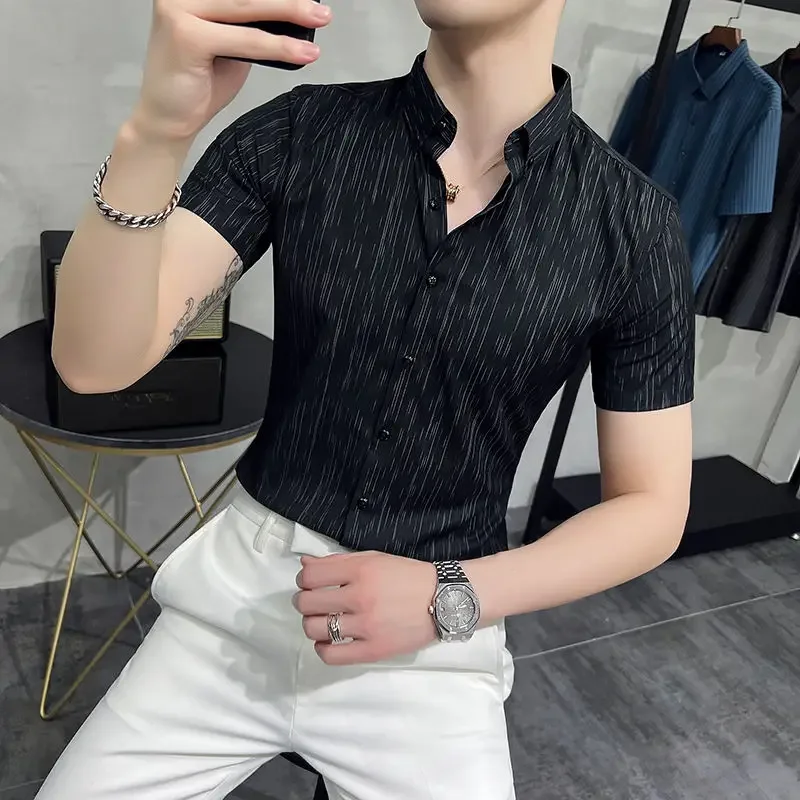 Shirts for Men Black Man Shirt Plain Short Sleeve Korean Popular Clothes Aesthetic New in Slim Fit Silk with Collar Summer Sale
Shirts for Men Black Man Shirt Plain Short Sleeve Korean Popular Clothes Aesthetic New in Slim Fit Silk with Collar Summer Sale